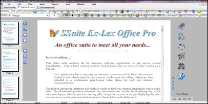 Screenshot of SSuite Office WordGraph. This office suite contains all the necessary software applications to get anyone started immediately... from a hard working student, the casual home user, to even an office worker on a budget. Each application has a very easy to use menu structure and its listed features are limited to just 3-levels deep for quick access, unlike most new ribbon interfaces. Also included is a professional peer-to-peer video phone for LAN and internet communications. Updated for the latest Dekstop, Laptop, and Surface Pro tablets.